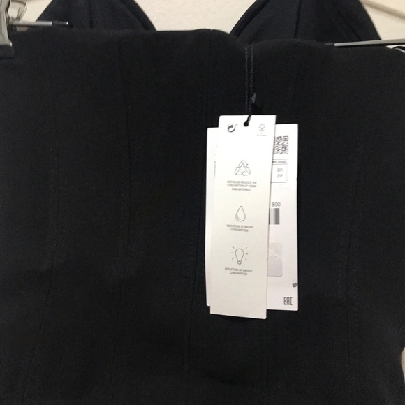 ZARA BLACK BUSTIER CORSET STRAPLESS BODYSUIT WOMENS XSMALL NWOT - Picture 8 of 9
